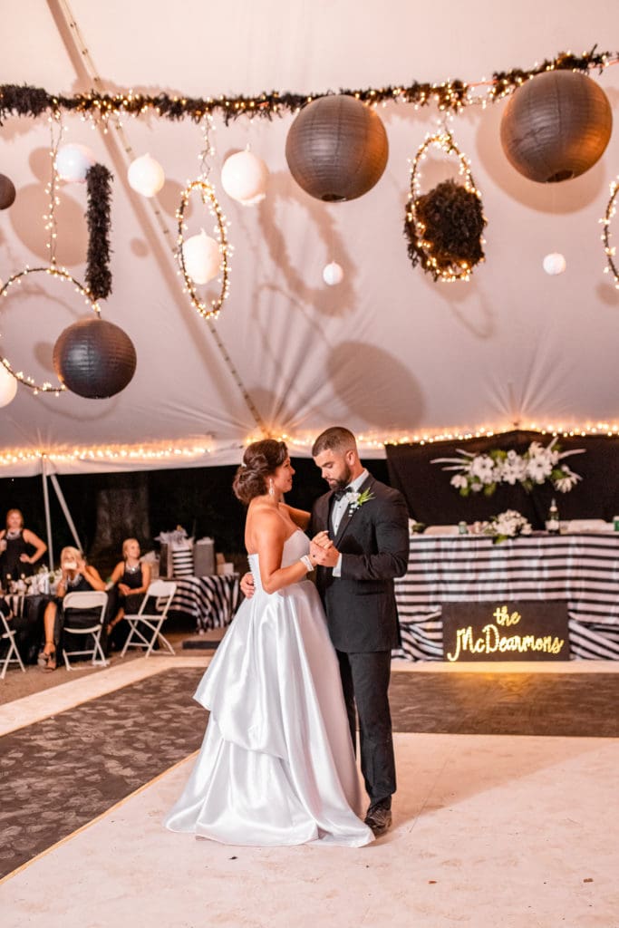 bride and groom first dance,